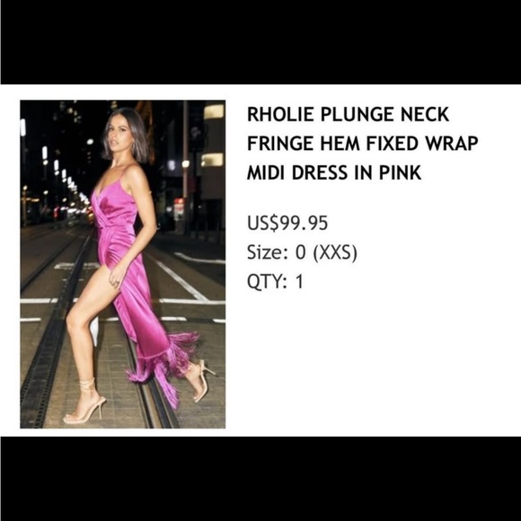 Fuchsia slit midi tassel dress - Picture 4 of 4